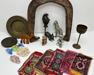 Vintage Horseshoe, Figurines, Small Bronze Plates, Miniature Rugs & More
Lot #: 80
