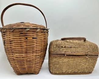 2 Vintage Baskets With Tops & Handles
Lot #: 118