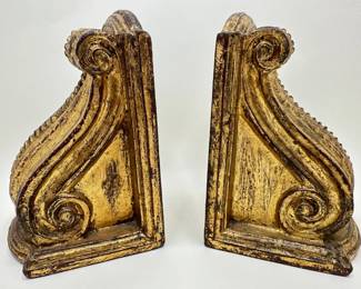Pair Gilded Carved Wood Italian Book Ends By Florentina
Lot #: 177