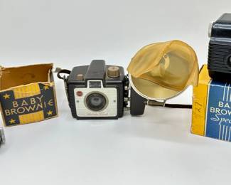 3 Vintage Kodak Brownie Cameras: Holiday Flash & 2 Baby Brownies In Original Boxes
Lot #: 26