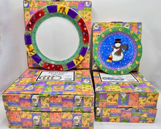 Set 12 New In Box Sango Sweet Shoppe Christmas Dinner & Salad Plates By Sue Zipkin (24 Pieces)
Lot #: 107