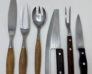 Dansk Fjord Mid-Century Teak Carving Set & Serving Fork & More
Lot #: 94