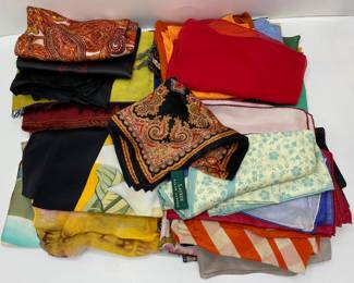 Over 30 Scarves, Mostly Silk
Lot #: 153