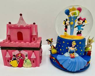 Disney Musical Snow Globe & Spinning Cinderella In Castle Music Box
Lot #: 35