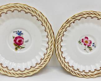 Vintage Derby China: 24 Saucers In 2 Sizes, 12 Soup Bowls, 8 Tea Cups, With Appraisal, Matches Lot 1
Lot #: 2