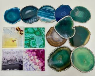 10 Agate Coasters & 4 Lucite Square Coasters By Rablabs
Lot #: 72