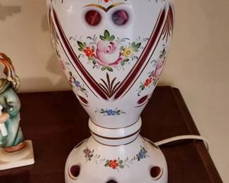 Bohemian Cut to Clear Lamp w/ Night Light