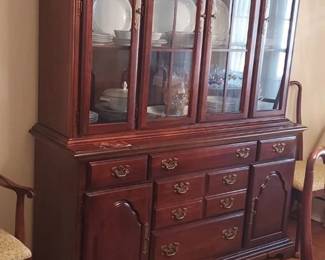 Lighted Cherry China Cabinet by American Drew
