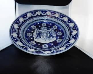 Large Heavy Blue German Pottery Platter 