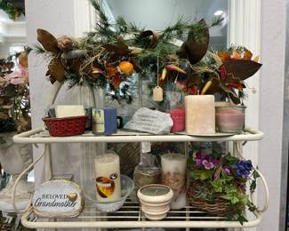 . . . baker's rack and candles