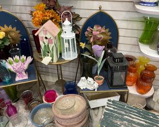 . . . notice under the lantern, birdhouse, etc., is a cute bistro set