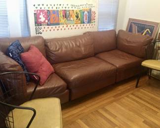 Leather 3 section couch