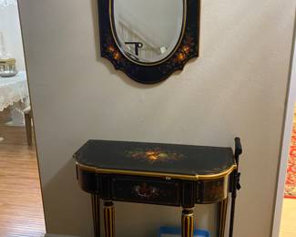 Entryway table and mirror set