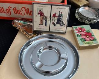 Ashtrays and vintage cards