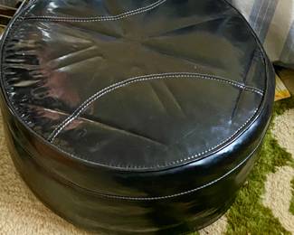 Vintage MCM Vinyl Ottoman foot stool