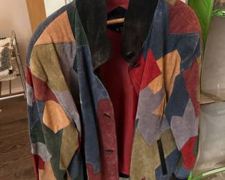 Vintage 90's Pelle Geometric Shape Patchwork Leather Jacket, Size Medium