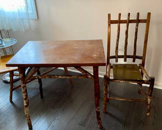 Primitive Table and chair
