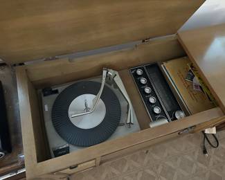 Sears Silvertone Mid-Century Stereo System, Record Player, Console