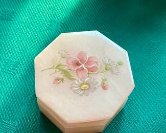 Alabaster covered ring box