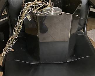 Vintage smoked glass hanging lamp