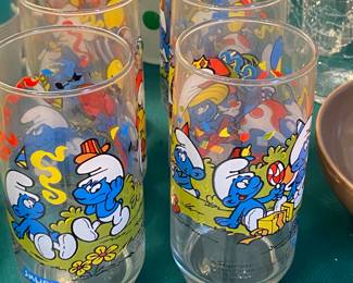 Vintage Smurf Drinking Glasses