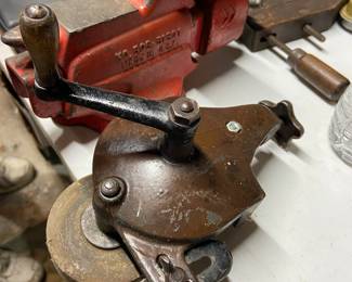 Vintage Vise and Hand Crank Grinder