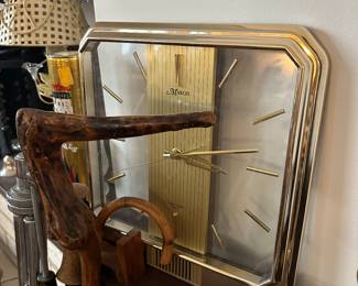 Marcel Hour Strike Quartz Wall Clock. Measures 12" x 12". Gold, Plastic