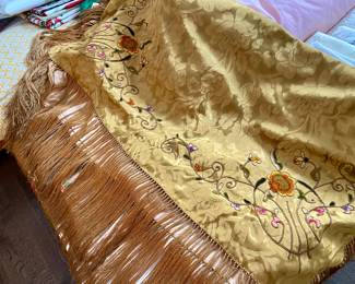 Silk Embroidered Piano Throw