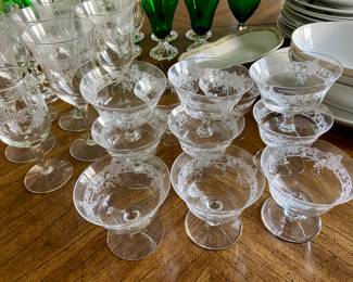Depression glass, crystal Glasses