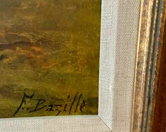 The Pink Dress’ framed reproduction print on Masonite, by Jean F Bazille
