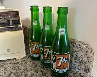 Vintage glass 7up Bottles