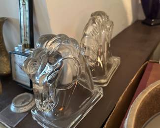 Vintage Federal Glass, Horse Head bookends