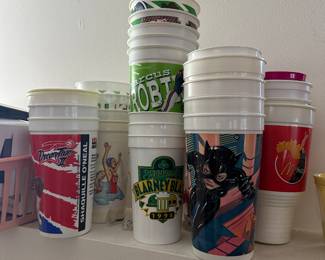 Vintage Plastic Advertising Cups