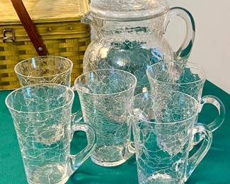L.E. Smith By Cracky Lemonade Set, Pitcher with 5 glasses