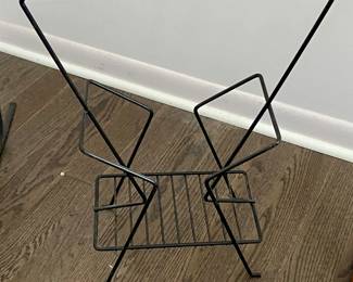 Vintage MCM Atomic Style Iron Magazine Rack