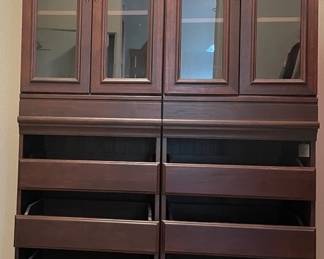 Pair of Closet Cabinets with Glass Doors