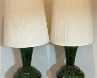Pair of Ceramic Glazed Lamps