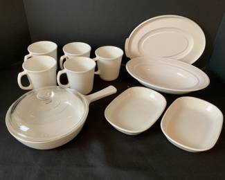 White Corning Ware Cups Dishes