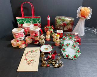 Made In Japan Cups with Plastic Christmas