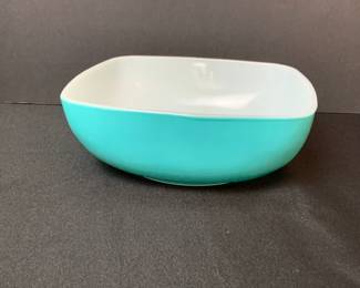 Vintage Turquoise Pyrex Square Dish Bowl
