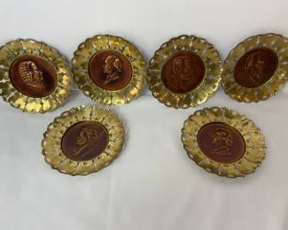 Vintage Brass Copper Composer Plaques