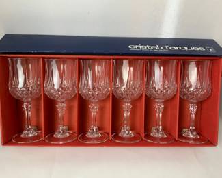 Cristal DArques Lead Crystal Longchamp Wine Glasses