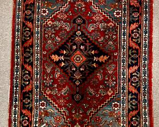 Scatter Rug (maroon, blue, white)