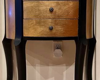 Gold and Black Demi-Lune Table