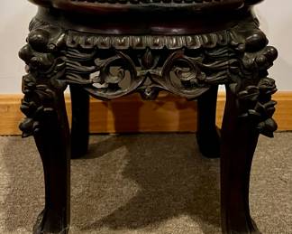 Carved Marble Top Side Table