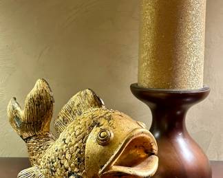 Koi Fish & Pillar Candlestick