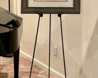 (3) Framed Bird Prints and Stand