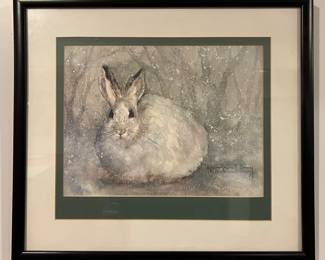 "Bunny" Watercolor, Signed