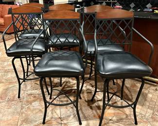 Set of 6 Swivel Barstools, priced individually, sold in pairs!  Seat Height - 28"