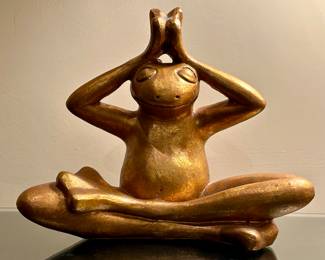 Gold Meditating Yoga Frog